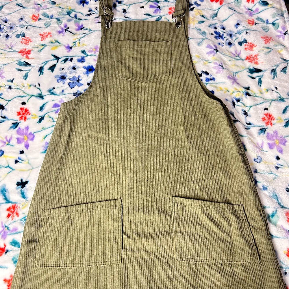 SHEIN Olive Green Corduroy Dress